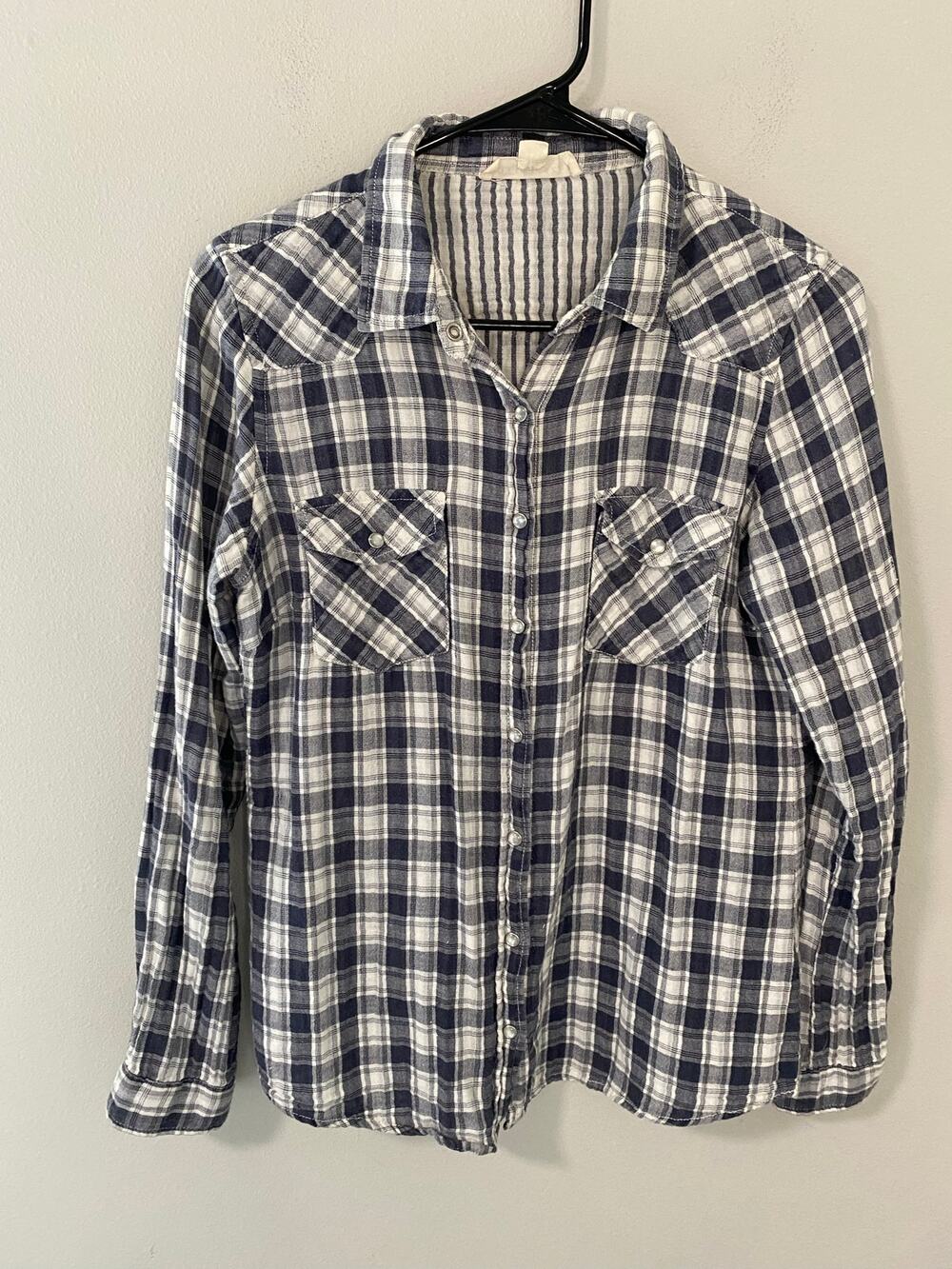 Lovestitch Pearl Snap Plaid Western Flannel Shirt Women’s Size Small 100% Cotton